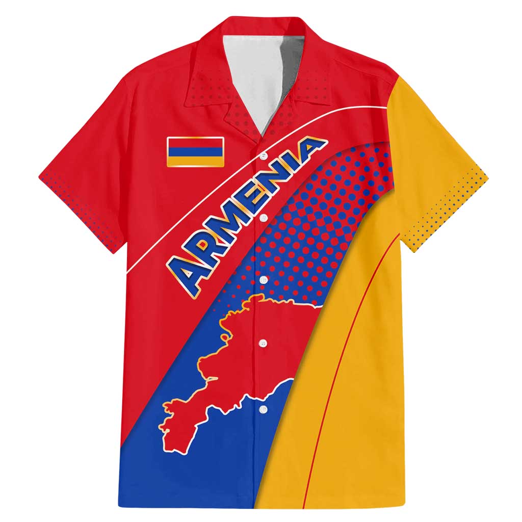 Armenia Flag Colors Family Matching Mermaid Dress and Hawaiian Shirt with National Emblem and Map Design - Wonder Print Shop