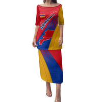 Armenia Flag Colors Family Matching Puletasi and Hawaiian Shirt with National Emblem and Map Design - Wonder Print Shop