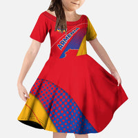 Armenia Flag Colors Family Matching Summer Maxi Dress and Hawaiian Shirt with National Emblem and Map Design - Wonder Print Shop