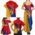 Armenia Flag Colors Family Matching Summer Maxi Dress and Hawaiian Shirt with National Emblem and Map Design - Wonder Print Shop