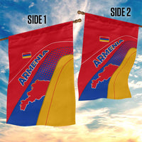 Armenia Flag Colors Garden Flag with National Emblem and Map Design - Wonder Print Shop