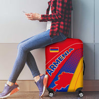 Armenia Flag Colors Luggage Cover with National Emblem and Map Design - Wonder Print Shop
