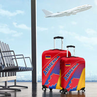 Armenia Flag Colors Luggage Cover with National Emblem and Map Design - Wonder Print Shop