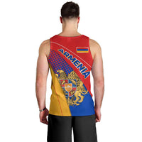 Armenia Flag Colors Men Tank Top with National Emblem and Map Design - Wonder Print Shop