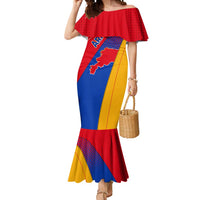Armenia Flag Colors Mermaid Dress with National Emblem and Map Design - Wonder Print Shop