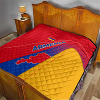Armenia Flag Colors Quilt with National Emblem and Map Design - Wonder Print Shop