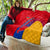 Armenia Flag Colors Quilt with National Emblem and Map Design - Wonder Print Shop