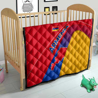 Armenia Flag Colors Quilt with National Emblem and Map Design - Wonder Print Shop