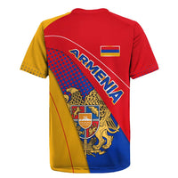 Armenia Flag Colors Rugby Jersey with National Emblem and Map Design - Wonder Print Shop