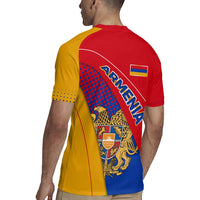 Armenia Flag Colors Rugby Jersey with National Emblem and Map Design - Wonder Print Shop