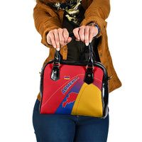 Armenia Flag Colors Shoulder Handbag with National Emblem and Map Design - Wonder Print Shop