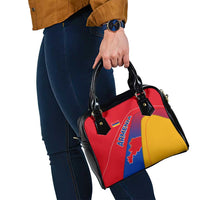 Armenia Flag Colors Shoulder Handbag with National Emblem and Map Design - Wonder Print Shop