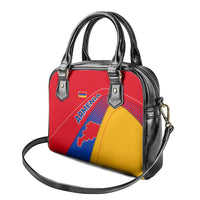 Armenia Flag Colors Shoulder Handbag with National Emblem and Map Design - Wonder Print Shop