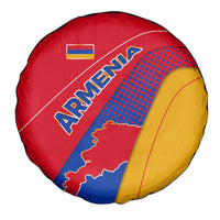 Armenia Flag Colors Spare Tire Cover with National Emblem and Map Design - Wonder Print Shop