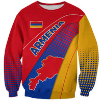Armenia Flag Colors Sweatshirt with National Emblem and Map Design - Wonder Print Shop