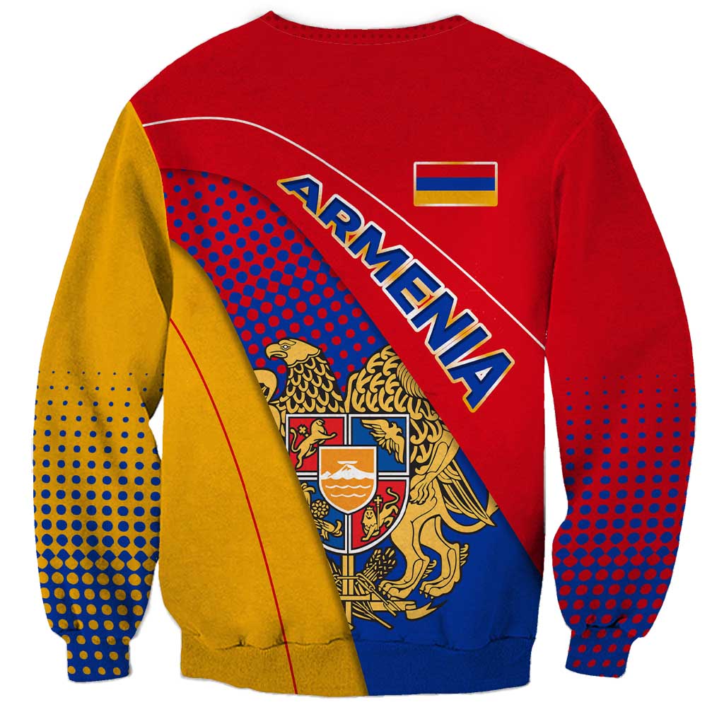 Armenia Flag Colors Sweatshirt with National Emblem and Map Design - Wonder Print Shop