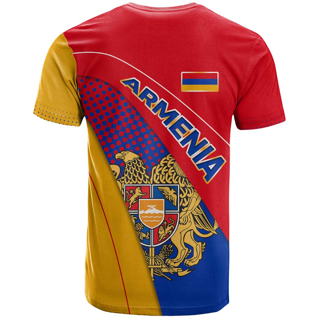 Armenia Flag Colors T Shirt with National Emblem and Map Design - Wonder Print Shop