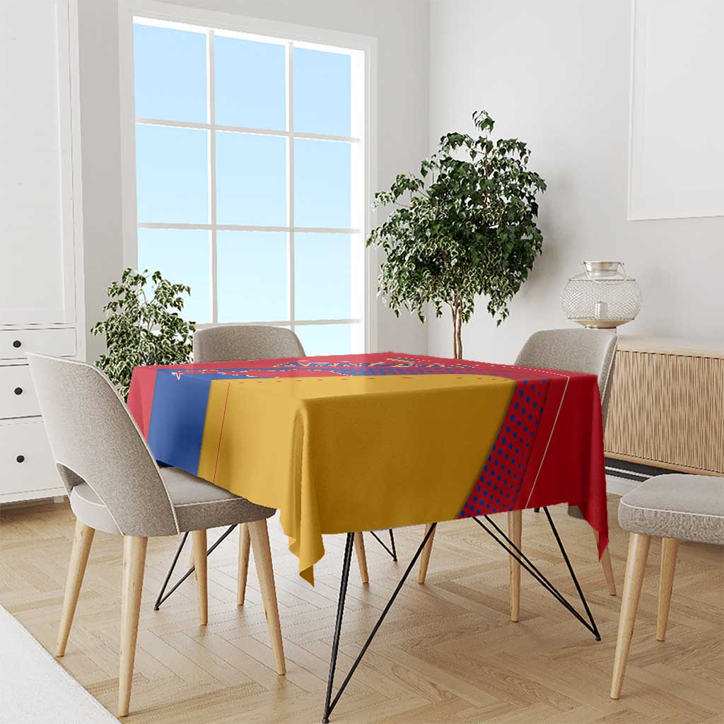 Armenia Flag Colors Tablecloth with National Emblem and Map Design - Wonder Print Shop