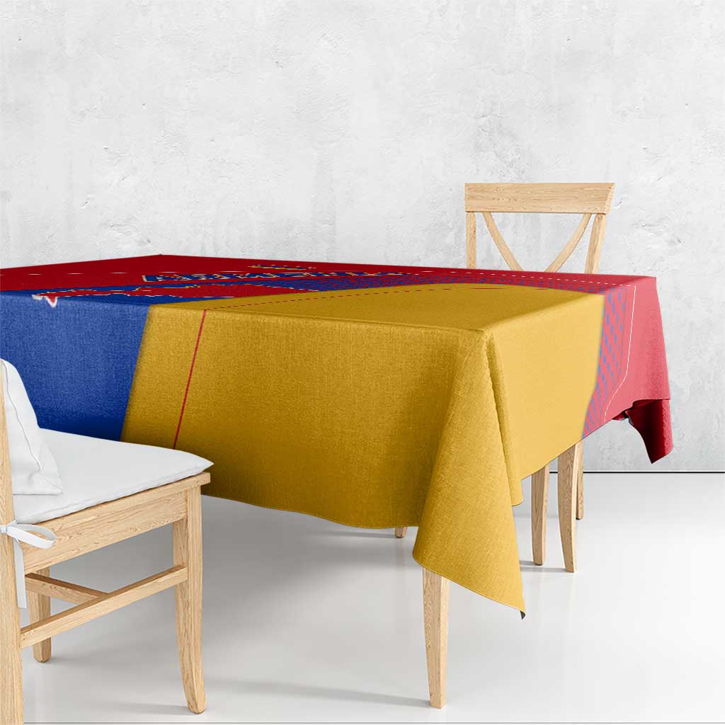Armenia Flag Colors Tablecloth with National Emblem and Map Design - Wonder Print Shop