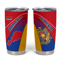 Armenia Flag Colors Tumbler Cup with National Emblem and Map Design - Wonder Print Shop
