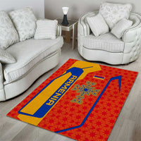 Armenia Flag-Inspired Area Rug with Ornamental Cross and Geometric Pattern Design - Wonder Print Shop