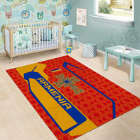 Armenia Flag-Inspired Area Rug with Ornamental Cross and Geometric Pattern Design - Wonder Print Shop