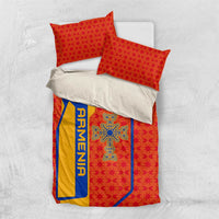 Armenia Flag-Inspired Bedding Set with Ornamental Cross and Geometric Pattern Design - Wonder Print Shop