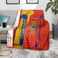 Armenia Flag-Inspired Blanket with Ornamental Cross and Geometric Pattern Design - Wonder Print Shop
