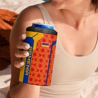 Armenia Flag-Inspired 4 in 1 Can Cooler Tumbler with Ornamental Cross and Geometric Pattern Design - Wonder Print Shop