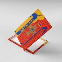 Armenia Flag-Inspired Canvas Wall Art with Ornamental Cross and Geometric Pattern Design - Wonder Print Shop