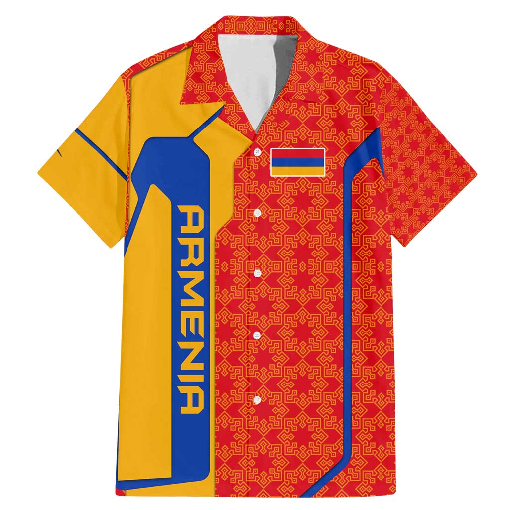 Armenia Flag-Inspired Family Matching Mermaid Dress and Hawaiian Shirt with Ornamental Cross and Geometric Pattern Design - Wonder Print Shop