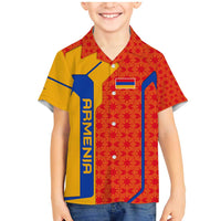 Armenia Flag-Inspired Family Matching Mermaid Dress and Hawaiian Shirt with Ornamental Cross and Geometric Pattern Design - Wonder Print Shop
