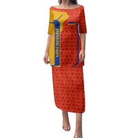 Armenia Flag-Inspired Family Matching Puletasi and Hawaiian Shirt with Ornamental Cross and Geometric Pattern Design - Wonder Print Shop