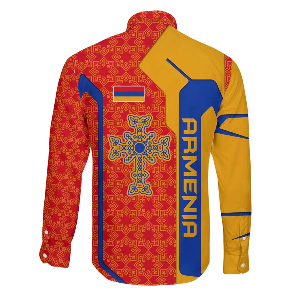 Armenia Flag-Inspired Family Matching Summer Maxi Dress and Hawaiian Shirt with Ornamental Cross and Geometric Pattern Design - Wonder Print Shop