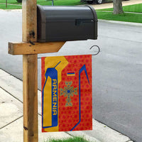 Armenia Flag-Inspired Garden Flag with Ornamental Cross and Geometric Pattern Design - Wonder Print Shop