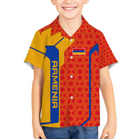 Armenia Flag-Inspired Hawaiian Shirt with Ornamental Cross and Geometric Pattern Design - Wonder Print Shop