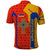 Armenia Flag-Inspired Polo Shirt with Ornamental Cross and Geometric Pattern Design - Wonder Print Shop