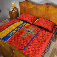 Armenia Flag-Inspired Quilt Bed Set with Ornamental Cross and Geometric Pattern Design - Wonder Print Shop