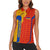 Armenia Flag-Inspired Women Sleeveless Polo Shirt with Ornamental Cross and Geometric Pattern Design - Wonder Print Shop