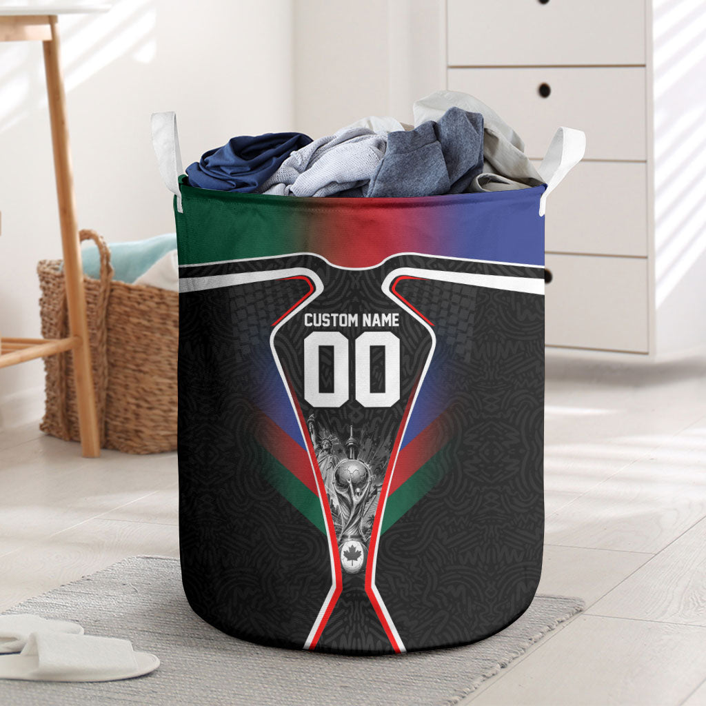 Personalized World Football 2026 Host Nations Laundry Basket USA Canada Mexico Soccer Trophy