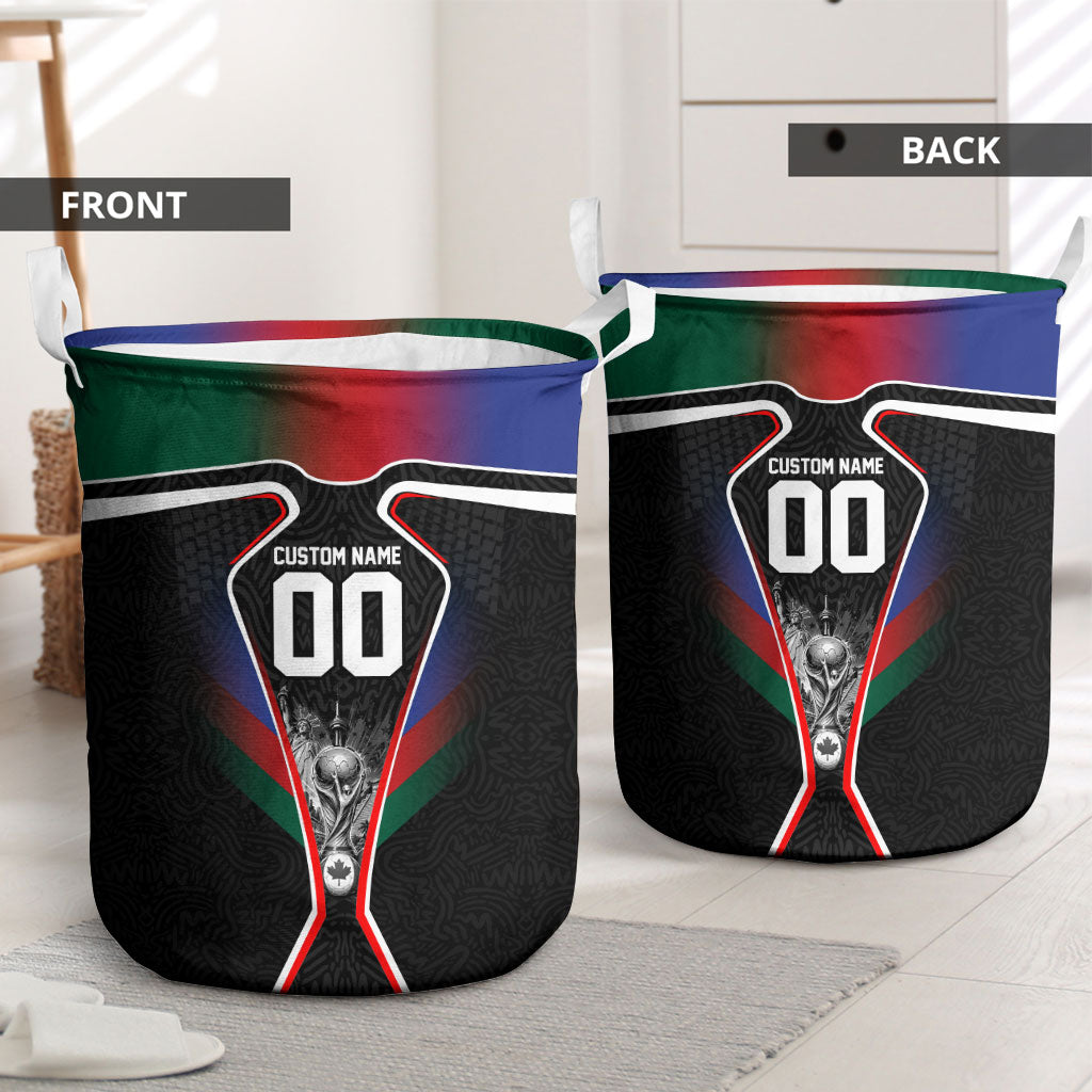 Personalized World Football 2026 Host Nations Laundry Basket USA Canada Mexico Soccer Trophy