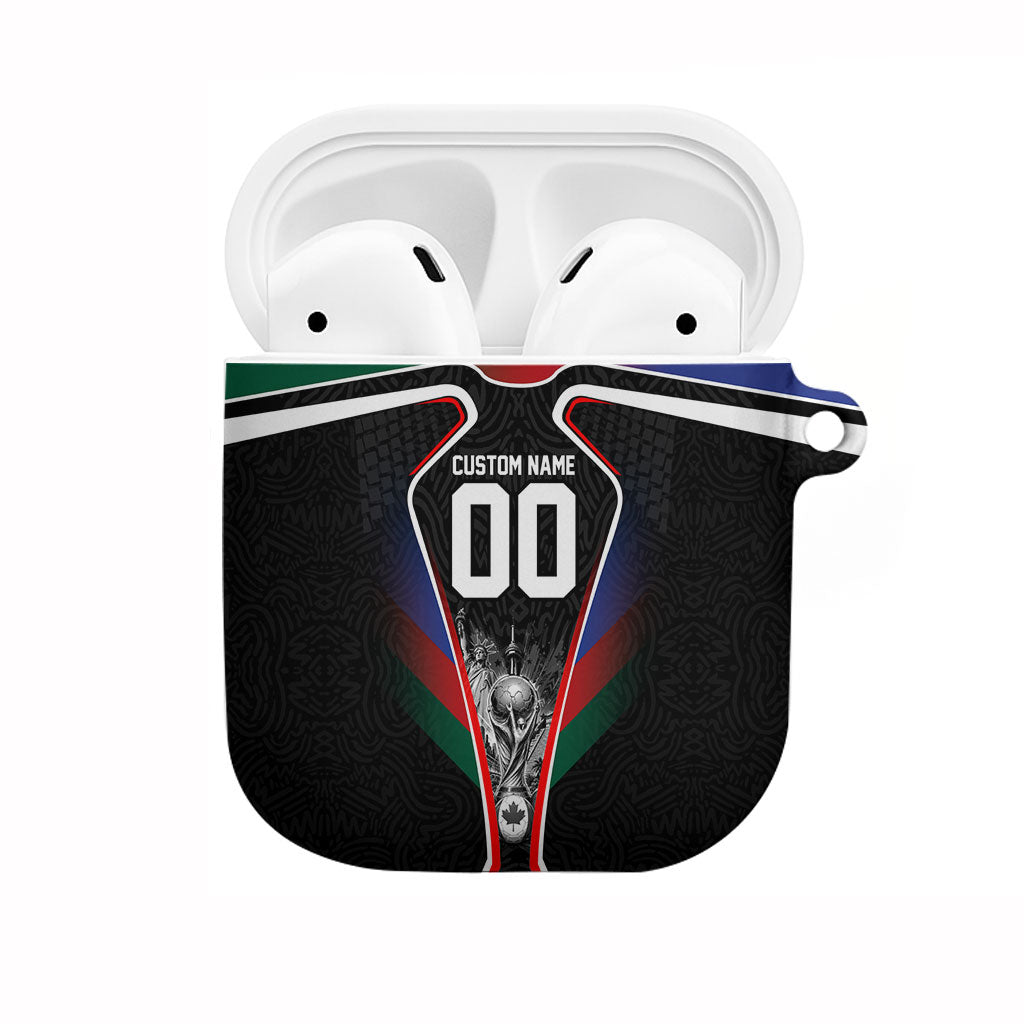 Personalized World Football 2026 Host Nations AirPods Case USA Canada Mexico Soccer Trophy
