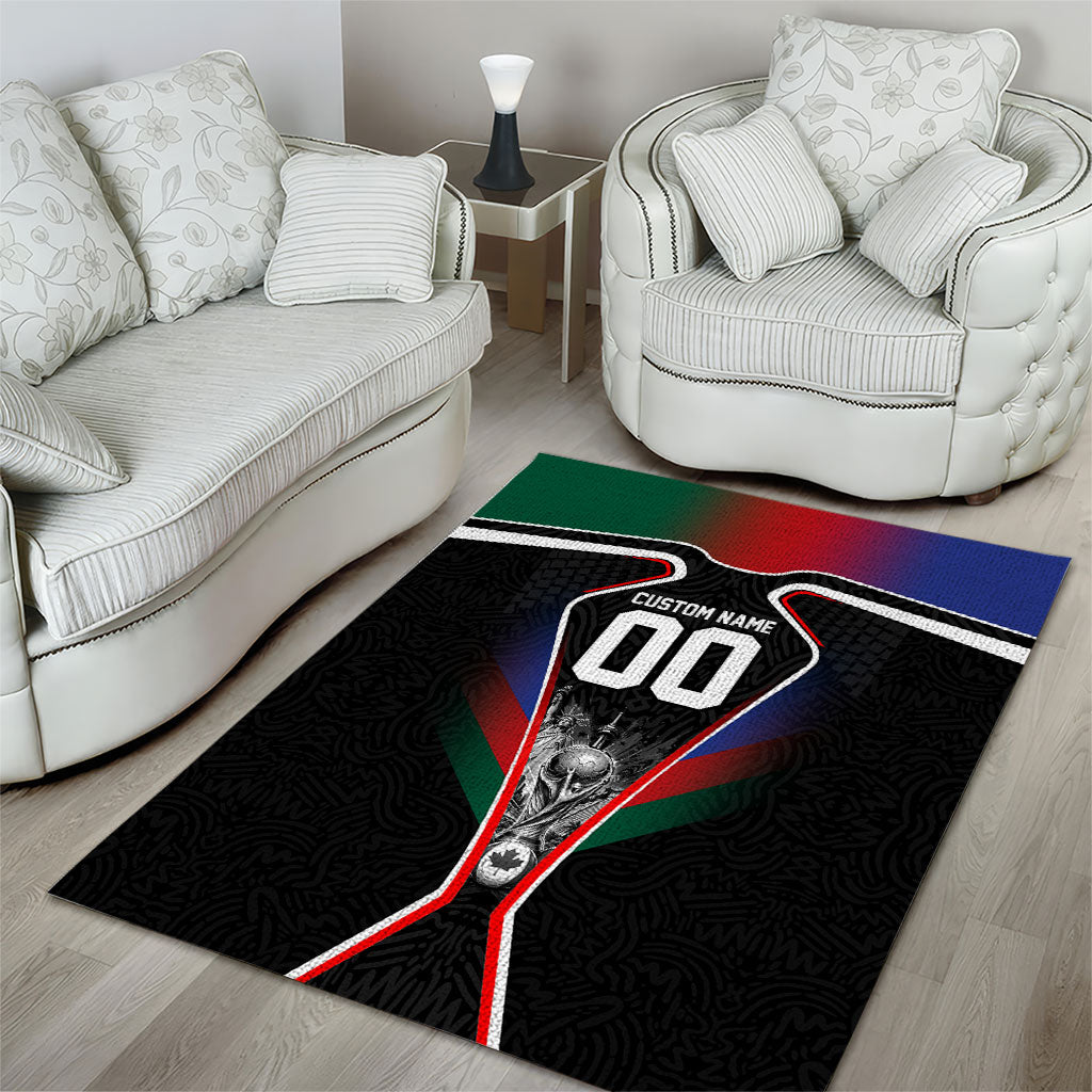 Personalized World Football 2026 Host Nations Area Rug USA Canada Mexico Soccer Trophy