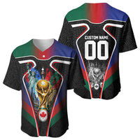Personalized World Football 2026 Host Nations Baseball Jersey USA Canada Mexico Soccer Trophy