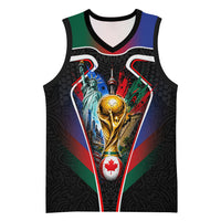Personalized World Football 2026 Host Nations Basketball Jersey USA Canada Mexico Soccer Trophy