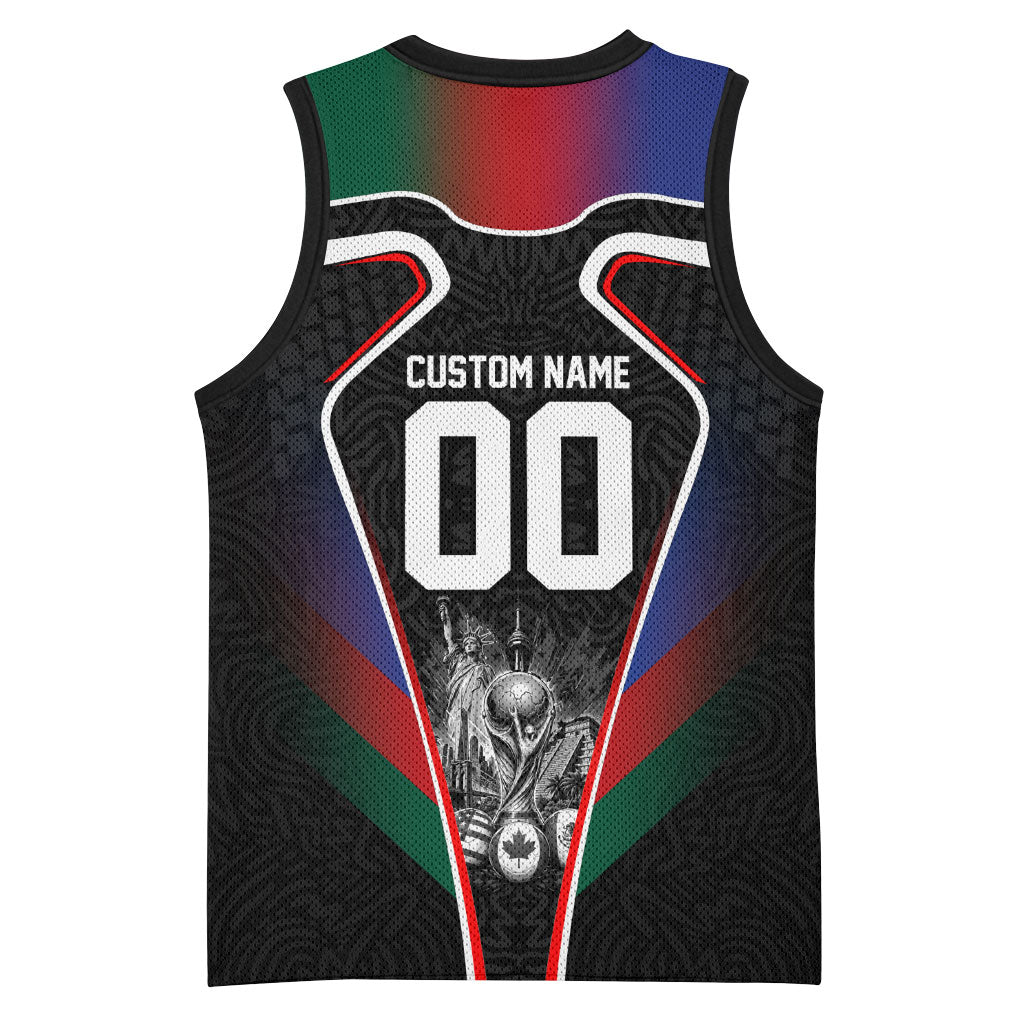 Personalized World Football 2026 Host Nations Basketball Jersey USA Canada Mexico Soccer Trophy