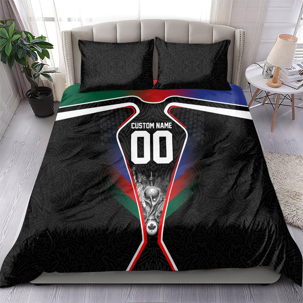 Personalized World Football 2026 Host Nations Bedding Set USA Canada Mexico Soccer Trophy