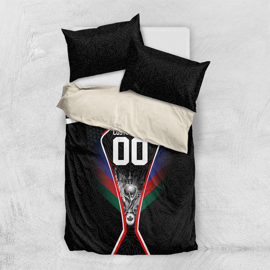 Personalized World Football 2026 Host Nations Bedding Set USA Canada Mexico Soccer Trophy