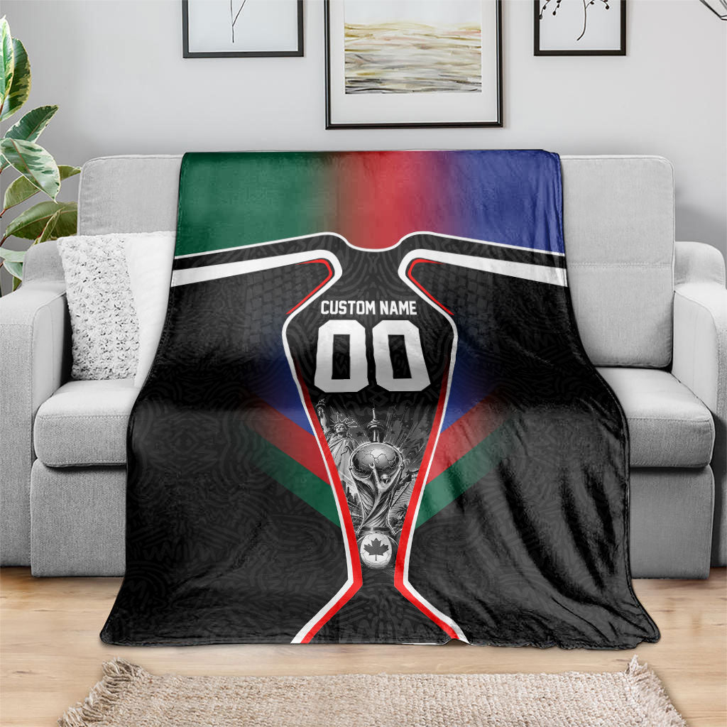 Personalized World Football 2026 Host Nations Blanket USA Canada Mexico Soccer Trophy