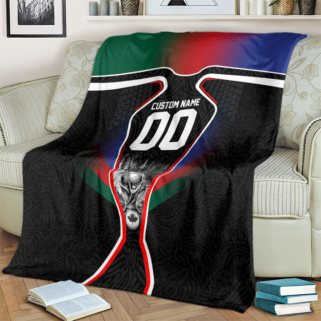 Personalized World Football 2026 Host Nations Blanket USA Canada Mexico Soccer Trophy